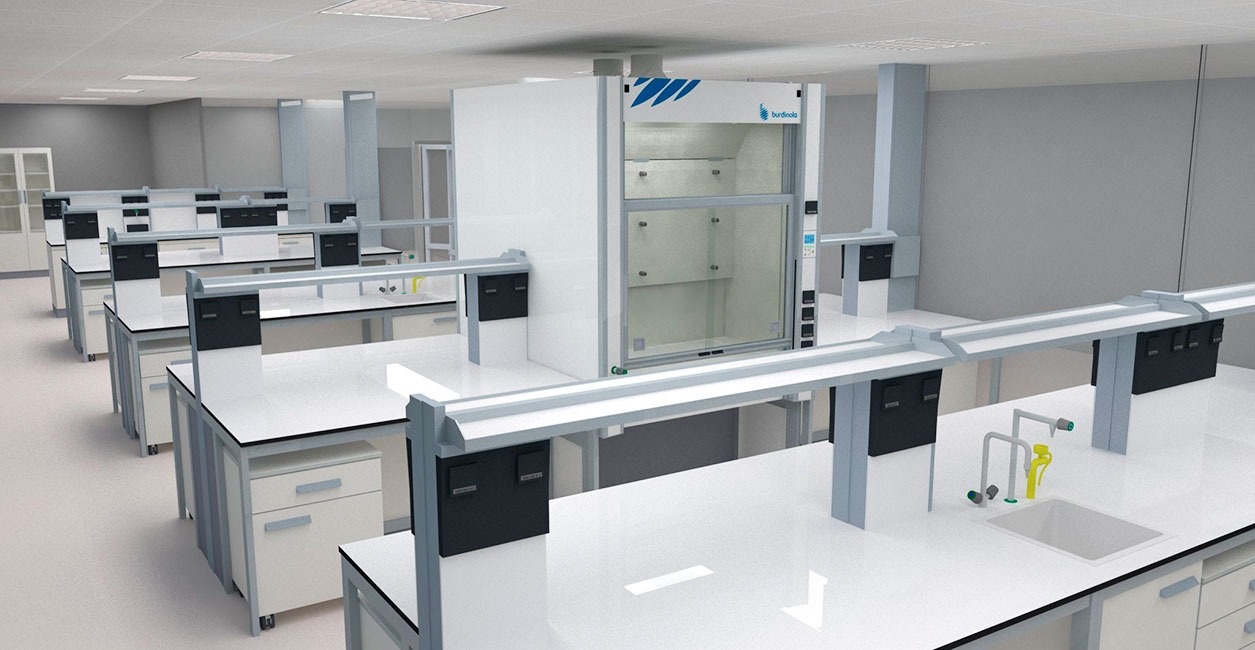 Interior image of the Ferrer Laboratories designed and implemented by Burdinola