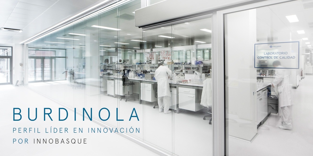 Image the Faes Farma Laboratories designed and installed by Burdinola, leader in innovation recognized by Innobasque