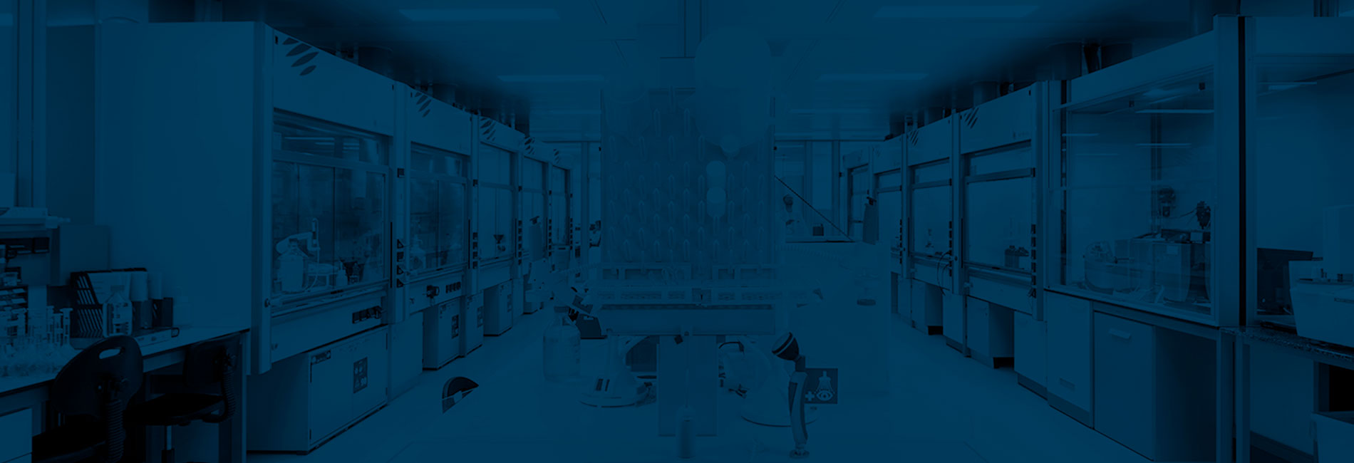 Blue image of a laboratory designed by Burdinola