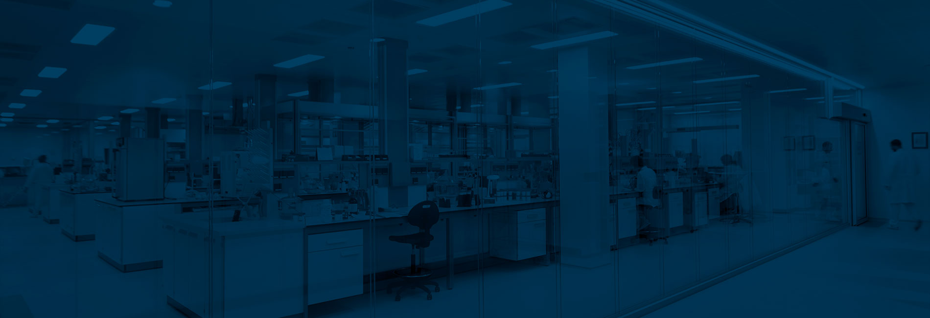 Imagen azul de un laboratorio diseñado por Burdinola