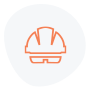 Icon of a hard hat and safety goggles